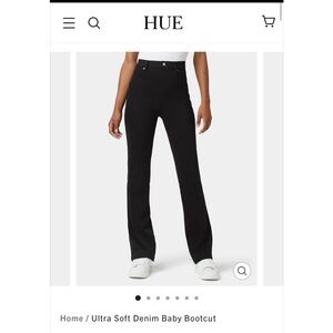HUE Ultra Soft Denim Baby Bootcut Pants - Black NWT!